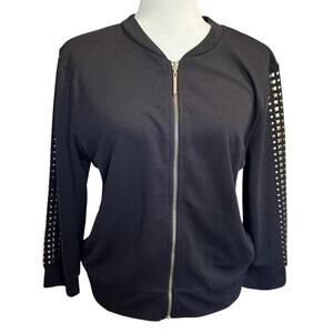 Nicki Minaj Studded Black Zip-Up Jacket Size L Streetwear Bomber